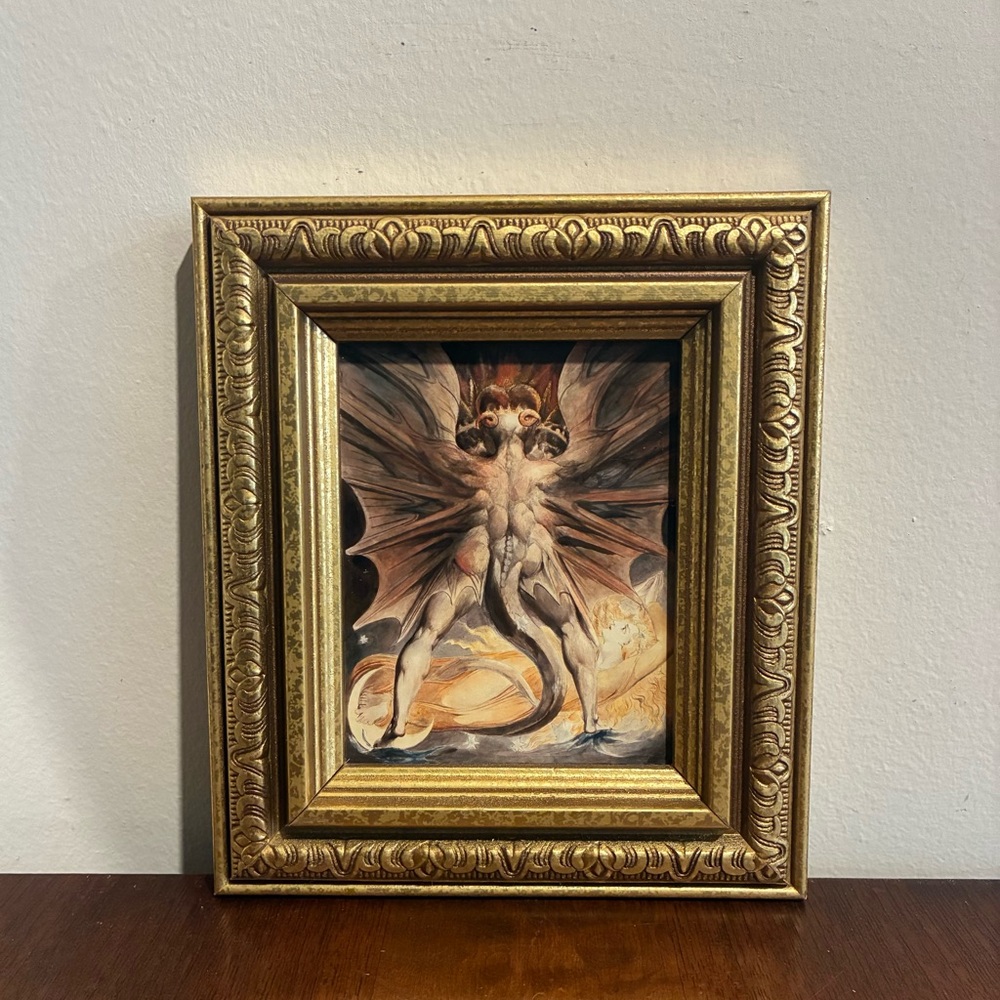 Great Red Dragon William Blake Gold Framed Print 6.5x7.5 Devil Satan Wall Art